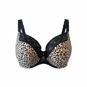 Cacique Animal Print Full Figure Lace Trim Bra